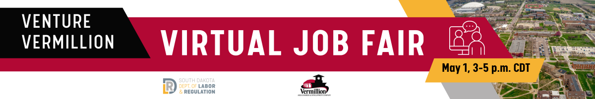 Venture Vermillion Job Fair. May 1, 3-5 p.m. CDT